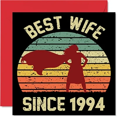 Imagen de Tarjeta de 29 aniversario para esposa marido, mejor desde 1994, regalos con texto en inglés &quot;I Love You&quot;, tarjetas feliz boda pareja, felicitación