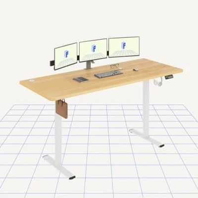 Imagen de FLEXISPOT Escritorio Eléctrico Ajustable en Altura 200 x 80 cm Control Manual con Memoria Standing Desk para Computadora de pie Oficina y hogar (Arce)