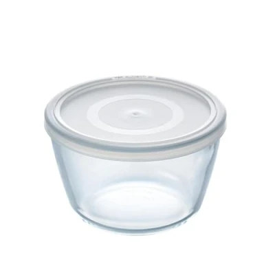Imagen de Pyrex Cook&amp;Freeze Recipiente Redondo con Tapa, 15cm 1,1L, Vidrio borosilicato Extra Resistente, Apto para Horno, 1.1L