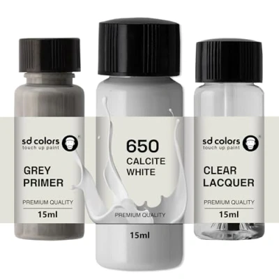 Imagen de SD COLORS CALCITE White 650 Pintura para retocar (15 ML, 15 ML), color blanco