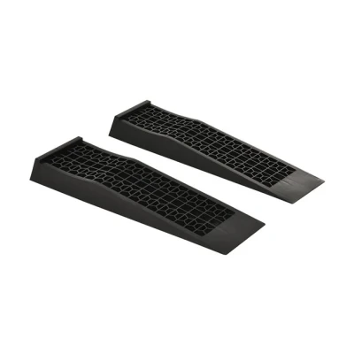 Imagen de HOMCOM Juego de 2 Rampas para Coche Plástico Portátiles Carga hasta 3 Toneladas Coches SUV Furgonetas Pequeñas 70x19,5 cm Negro