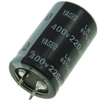 Imagen de 2x Snap In Capacitor electrolítico Radial 220µF 400V 85C LH400M02220BPF 2540 25x40mm 220uF