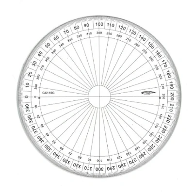 Imagen de Graphoplex Transportador circular (400 grados, sistema centesimal, 15 cm)