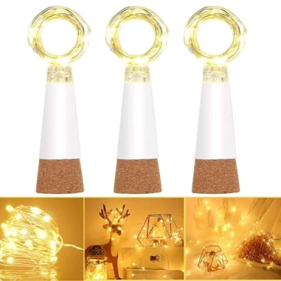 Imagen de Dumcuw luces LED para botella de corcho, hadas alambre cobre impermeables botellas, alimentado por USB(Naranja cálido, paquete 3) (Naranja cálido (paquete 3))