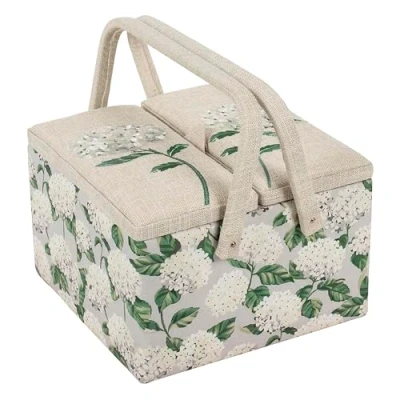 Imagen de Hobby Gift Caja de almacenamiento grande para costura, doble tapa, 25 x 17 cm, hortensia