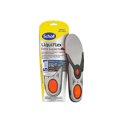 Imagen de Scholl Liquiflex Plantillas ajustables antiolores de espuma viscoelástica con tecnología 5 en 1 para zapatos trabajo, botas y seguridad Talla S (35,5 40,5) Rojo