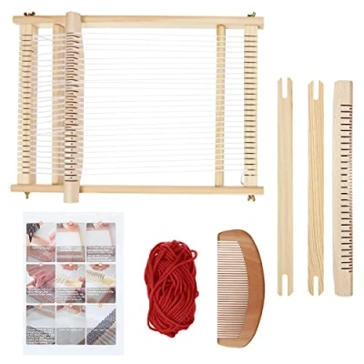 Imagen de JMIATRY Kit de telar para adultos principiantes, 40 x 30 cm, marco tejido, multimanualidades, grande madera tejer, punto a mano