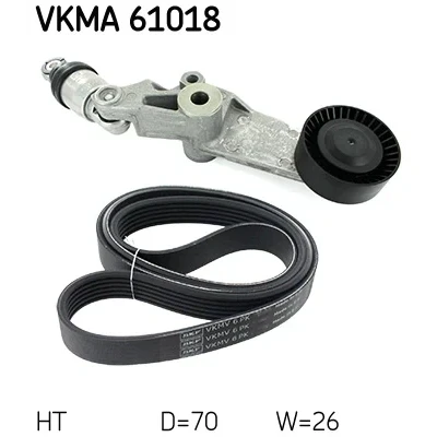 Imagen de SKF VKMA 61018 Juego de correas trapeciales poli V TOYOTA: RAV4 II SUV, Corolla IX Hatchback
