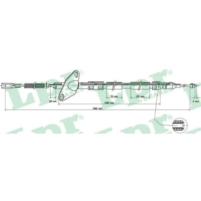 Imagen de LPR C0412B Cable de Freno Mano 1860/950 Tambor MERCEDES BENZ: T1 Camión plataforma/Chasis
