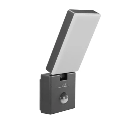 Imagen de Maclean MCE516 Lámpara LED con Sensor de Movimiento y Crepuscular, Iluminación Pared para Exterior, 10W, 800lm, Blanco Neutro 4000K, IP65 Resistente al Agua (Gris)