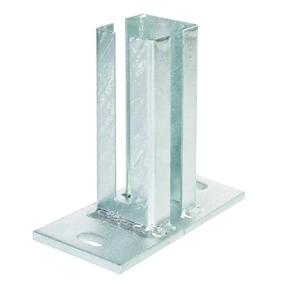 Imagen de Alberts 685423 Anclaje Para postes cuadrados paneles de varilla doble, atornillar, Galvanizado en caliente, Pletina 150 x 80 mm, 60 40 mm