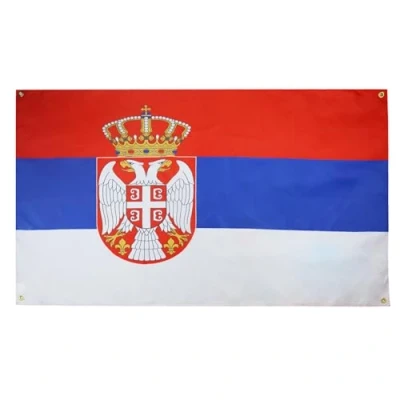 Imagen de AZ FLAG bandera serbia 150x90 cm con 4 ojales, para balcón o pared