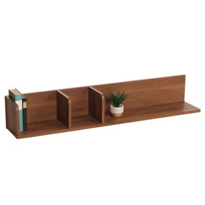 Imagen de Mendler Estantería de pared HWC M48, estante colgante madera, 3 compartimentos, madera maciza mango, 20 x 120 21 cm, aspecto nogal