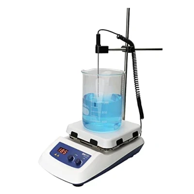 Imagen de ONiLAB 550C placa de calentamiento magnético agitador temperatura máxima a 550℃ velocidad 1500 rpm, blanco, vitrocerámica
