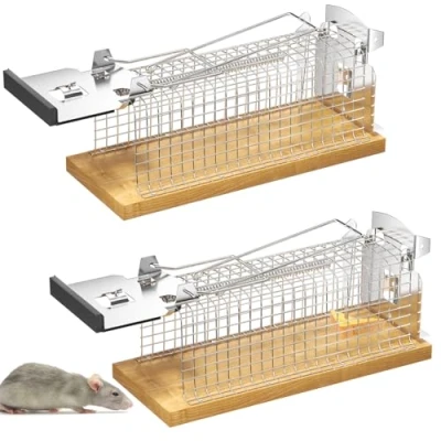 Imagen de Lectorias 2 Piezas trampas para Ratones, Ratas Reutilizable, Trampa Ratones Vivos, Ratas, ratonera, ratoneras atrapar fácil de Usar, Ideal la Captura