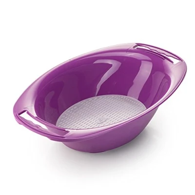 Imagen de Börner recipiente recogedor para Vital V5 &amp; V6 Ensaladera con colador Mandolina en V Bol de ensalada verduras cortadora Acesorio cocina (Morado)