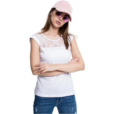 Imagen de Urban Classics Camiseta para mujer Top Laces, Mujer, Blanco, XL