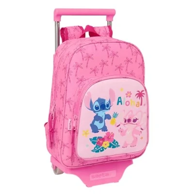 Imagen de Safta STITCH CHILL Mochila Infantil con Carro 705, Ideal para Niños de Diferentes Edades, Cómoda y Versátil, Calidad Resistencia, 26x11x34 cm