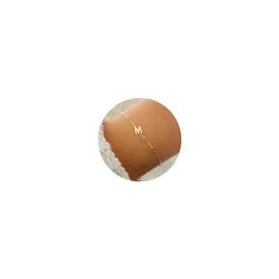 Imagen de TINGN pulsera de oro y plata para niñas mujeres 18 K oro/oro blanco chapado en fina iniciales con letras pulseras personalizadas regalos bisutería