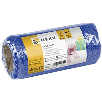 Imagen de HEKU 30344 18 Cinta decorativa de fibra textil, 5 m x 12 cm, color azul, 5m 12cm