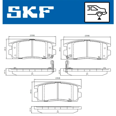 Imagen de SKF VKBP 90556 A Juego de pastillas freno con avisador acústico desgaste OPEL: Antara