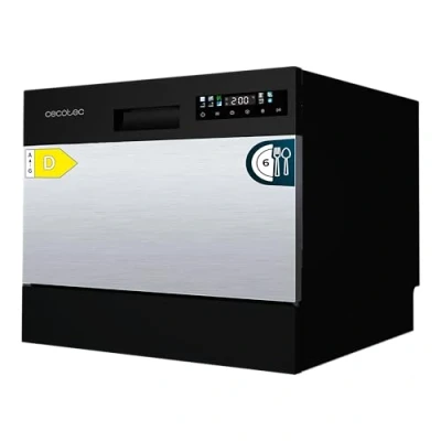 Imagen de Cecotec Lavavajillas Compacto Libre Instalación 6 cubiertos Bolero Aguazero 2300 Inox. Cubiertos, 8 Programas, Clase D, Touch Panel a Color, Delay Start, Función Pre Wash, Dry+, Germ Shield