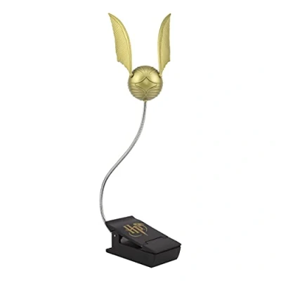 Imagen de Luz de Lectura Snitch Dorada con Clip Lámpara Oficial Harry Potter, para Libros, A Pilas
