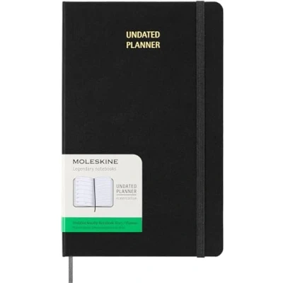Imagen de Moleskine Clásico Planificador Semanal Sin Fecha, Agenda 12 Meses Personalizable Tapa Dura Y Cierre Elástico, Tamaño Grande 13 x 21 cm, Color Negro