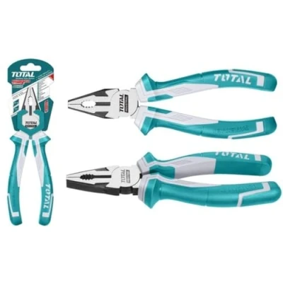 Imagen de TOTAL Alicate Universal Reforzado 200 mm Máxima Resistencia y Fuerza Mango Ergonómico de Fibra Fijación para Protección Anti Caídas Cromo Vanadio