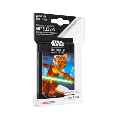 Imagen de Gamegenic Star Wars: Unlimited Art Sleeves Ahsoka Tano Pack de 60 Fundas Ilustradas con Diseño Oficial y 1 Funda Transparente Optimizado para Was Otros LCGs TCGs