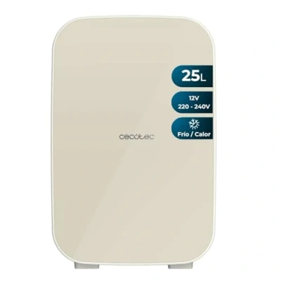 Imagen de Cecotec Nevera Pequeña Bolero MiniColing 25L Bahamas Beige. Capacidad 20 L, Funcionamiento 12 220 V, Compatible con Coches y Caravanas, Función Frío Calor, Temperatura Regulable de 7 ºC a 65