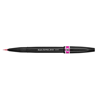 Imagen de Pentel Rotulador Artist con punta de pincel extrafina. Color rosa.