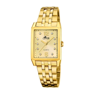 Imagen de LOTUS Reloj Mujer 18986/2 Square Series Caja de Acero Inoxidable 316l Dorado Correa