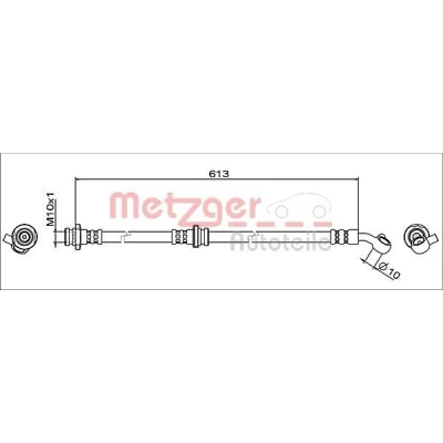 Imagen de METZGER 4111949 Latiguillos de Freno Eje delantero, izquierda 613 NISSAN: Qashqai 2