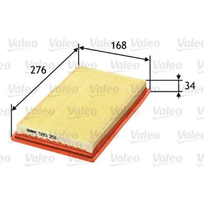 Imagen de VALEO 585251 Filtro de aire 34 168 276 Cartucho filtrante MINI: Hatchback, Cabrio