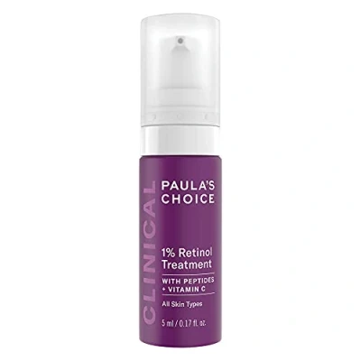 Imagen de Paula’s Choice CLINICAL 1% Retinol Tratamiento Serum Crema Envejecimiento, Antiarrugas y Reduce las Manchas Imperfecciones con Peptidos &amp; Vitamina C Todos Tipos de Piel 5 ml