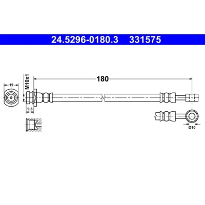Imagen de ATE 24.5296 0180.3 Latiguillos de Freno 180 M10x1