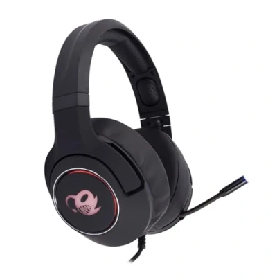 Imagen de CoolBox DeepChroma Auriculares gaming con micrófono retráctil, iluminación RGB. Cascos compatibles PC, PS4 y Xbox One (incluye adaptador jack 2 en 1, USB para iluminación)