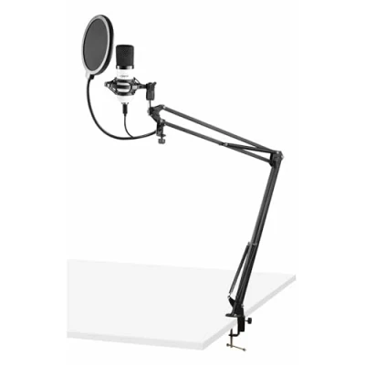Imagen de Vonyx CMS300W Estudio Set microfono Condensador USB con Brazo articulado, Filtro antipop y para Vientos, Ideal grabación de Voz, Instrumentos, Gaming, Podcast, Youtube, Streaming, Color Blanco
