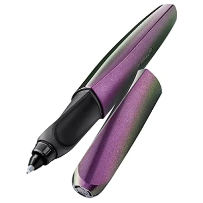 Imagen de Pelikan Twist Frosted Violet, Bolígrafo Esferográfico Ergonómico, para Diestros y Zurdos, la Escuela Oficina, Punta M Indeformable, 2 Cartuchos KM Blue Incluidos, Recargable