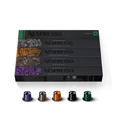 Imagen de Nespresso Original Cápsulas de Café, 50 (10 Roma, 10 Ristretto, Arpeggio, Capriccio &amp; Livanto) para Máquina Cafetera, Tuestes Variados
