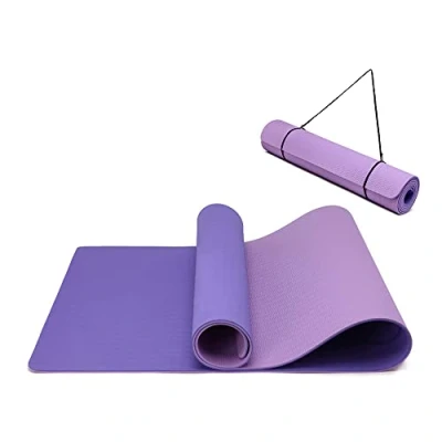 Imagen de Oak &amp; Tea Tapete de Yoga Grueso y Antideslizante Para, Esterillas Ejercicio Para Gimnasio En Casa Con Correa Transporte, Tpe EcolóGico Yoga, MeditacióN, Pilates, 183 * 61 0,6 Cm