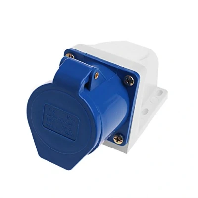 Imagen de Maxtonser Enchufe y de 32 amperios, Industrial 3 Pines, 220V 250Volt, Resistente a la Intemperie, Ip44, Impermeable, 2P+E, 32A