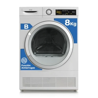 Imagen de Svan Secadora de Condensación 8Kg Carga Frontal Blanco SSC800BD. 2700W, 15 Programas, Función Antiarrugas, Display LED manual, Eficiencia Energética Clase B