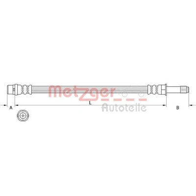 Imagen de METZGER 4111639 Latiguillos de Freno Eje delantero, izquierda, derecha 409 VOLVO: V40 Hatchback