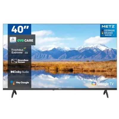 Imagen de METZ 40&quot; MTE6000 2K Smart Google TV con Dolby Audio, HDR 10 y Trochilus Extreme 2.0 Integrados, Mando a Distancia por Voz, Funciones de Cuidado Ojos, DVB C/ T/T2 S/S2, Ci, HDMI, USB