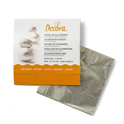 Imagen de Decora 0796201 150 Hojas Aluminio CM10X10 Plata 50 GR, Plateado