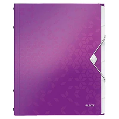 Imagen de LEITZ 46330062 Carpeta clasificador WOW PP 6 separadores DIN A4 color violeta metalizado