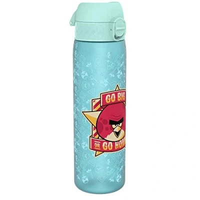 Imagen de ION8 Botella Agua, 500ml, a Prueba de Fugas, Fácil Abrir, Cerradura Segura, Apta para Lavavajillas, Sin BPA, Asa Transporte, Limpiar, Neutro en Carbono, Diseño Angry Birds