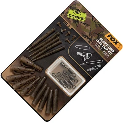 Imagen de Fox Edges Camo Power Grip Plomo Clip kit tamaño 7 5 piezas Material para bajos de línea carpfishing